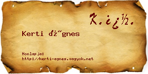 Kerti Ágnes névjegykártya